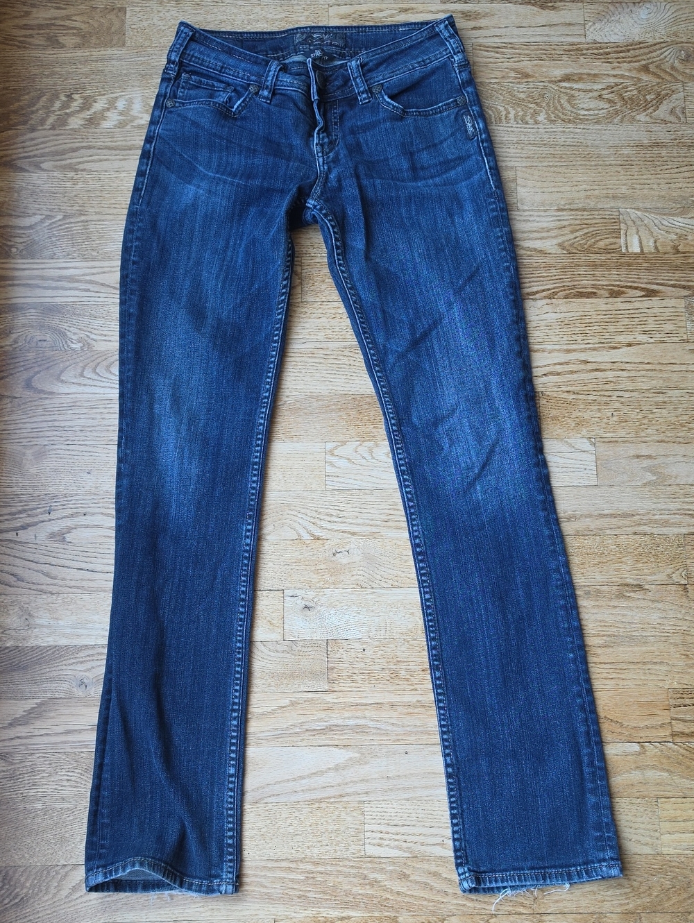 (27/34) Silver Jeans Women's Straight Leg Indigo Farmhouse Classic Western Denim